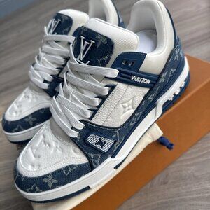 ✨ STUNNING Louis Vuitton Denim LV Trainer Sneakers ✨